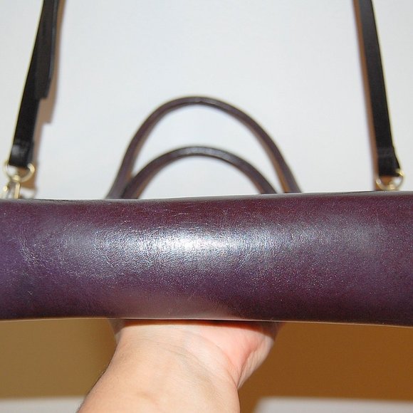 LOUVIER Black genuine Leather Cross body TOTE HAND BAG - Picture 5 of 12